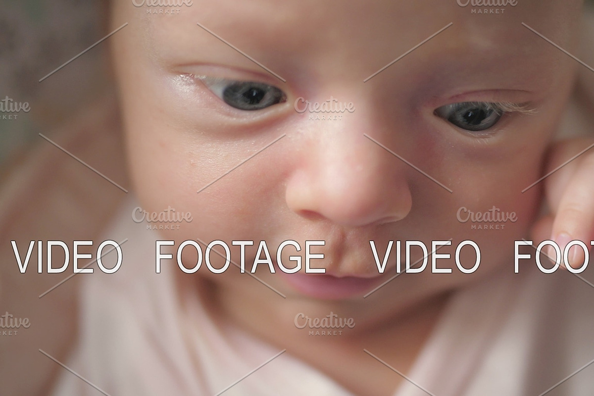Newborn baby girl making faces in Graphics - product preview 8
