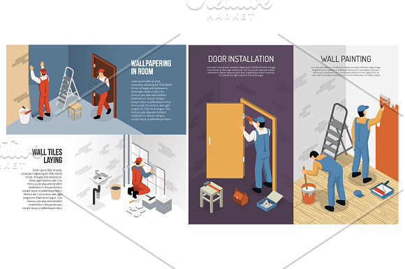 Aparments Renovation Isometric Set in Illustrations - product preview 3