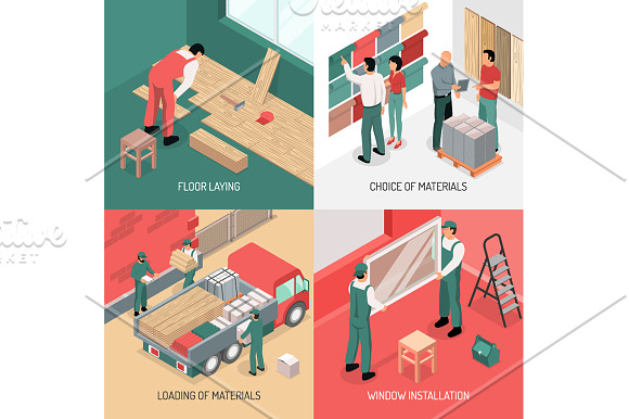Aparments Renovation Isometric Set in Illustrations - product preview 4