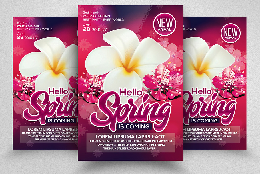 Spring Break Purple Flyer Templates in Flyer Templates - product preview 8