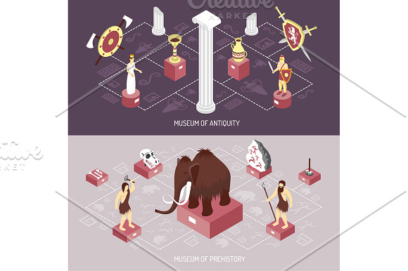 Museum Isometric Set in Illustrations - product preview 1