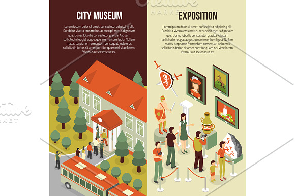 Museum Isometric Set in Illustrations - product preview 3