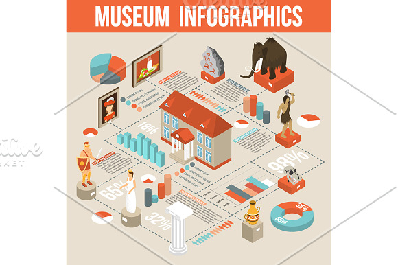 Museum Isometric Set in Illustrations - product preview 4