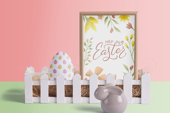 Easter egg-Graphic clipart+lettering in Illustrations - product preview 1