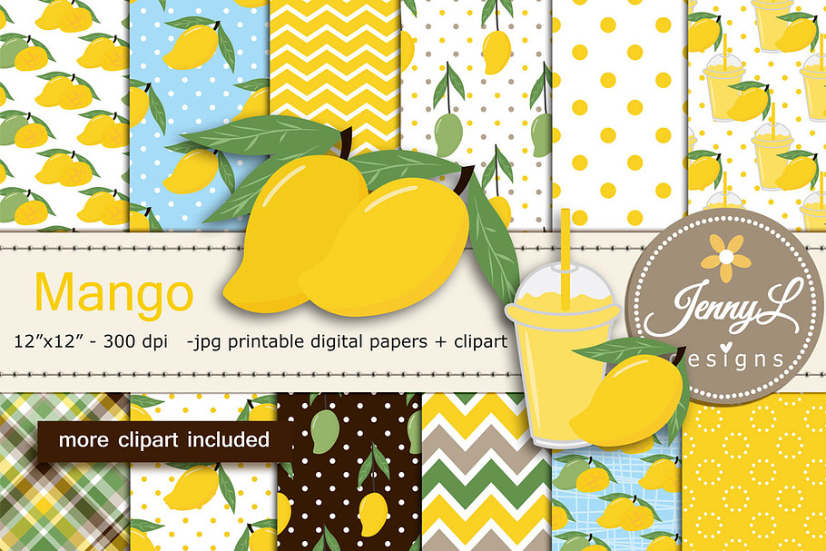 Mango Digital Paper & Clipart