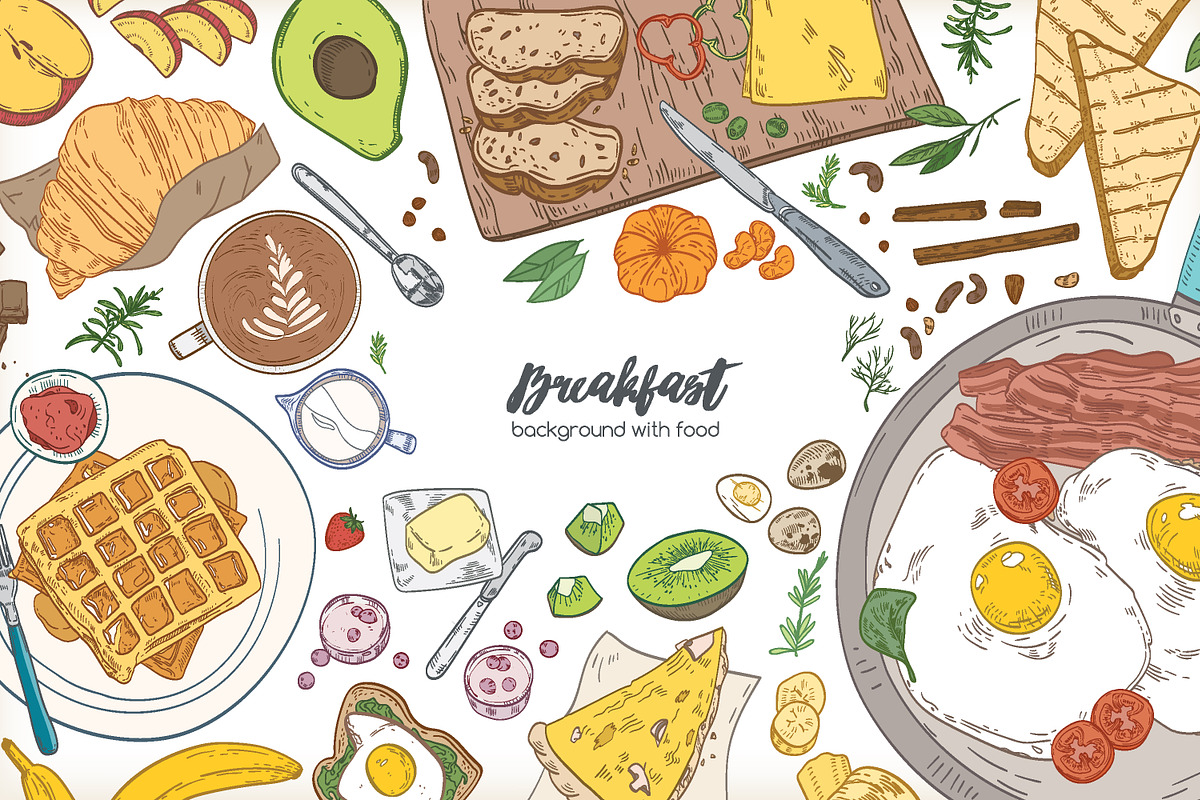 Breakfast backgrounds and banners in Illustrations - product preview 8