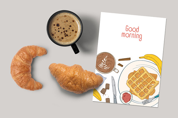 Breakfast backgrounds and banners in Illustrations - product preview 7