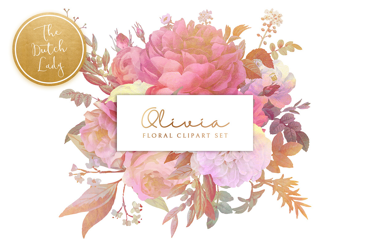 Floral & Botanical Clipart - Olivia in Illustrations - product preview 8