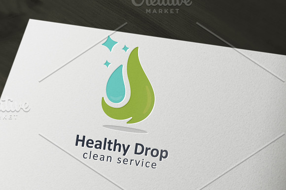 Green Drop Logo in Logo Templates - product preview 2