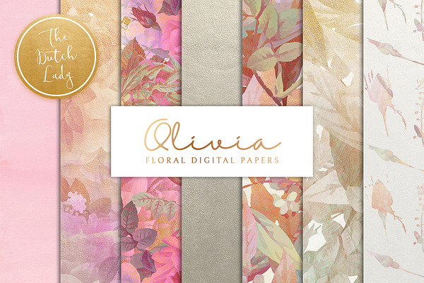 Floral Backgrounds & Paper - Olivia