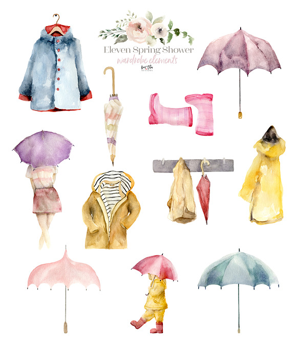 Spring Shower Wardrobe Collection in Illustrations - product preview 4