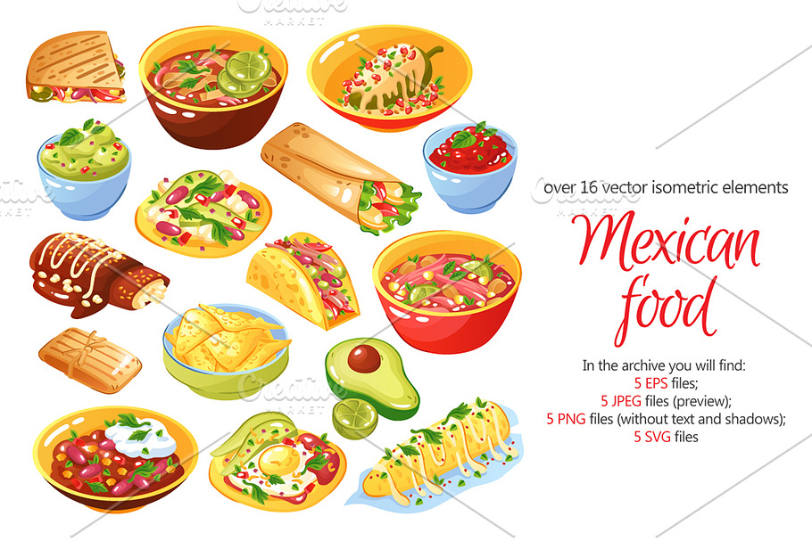 Mexican Food Set in Illustrations - product preview 8