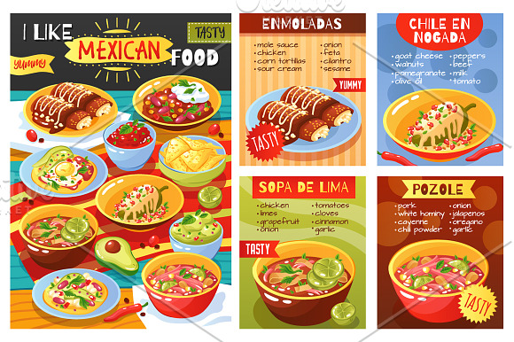 Mexican Food Set in Illustrations - product preview 1