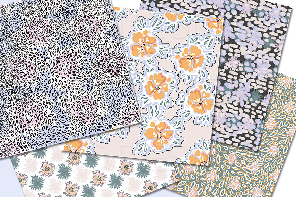 Blue Blush Orange Abstract Papers in Patterns - product preview 2