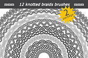 12 knotted braids brushes. Package 2