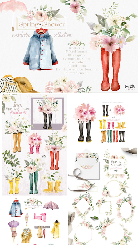 Spring Shower Wardrobe Collection in Illustrations - product preview 7