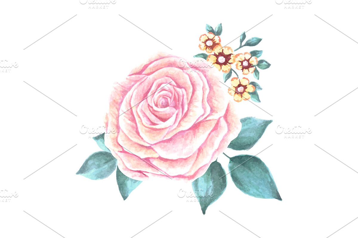 Hand Painted Watercolor Flower in Illustrations - product preview 8