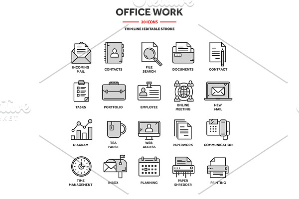 Business and office work. Documents