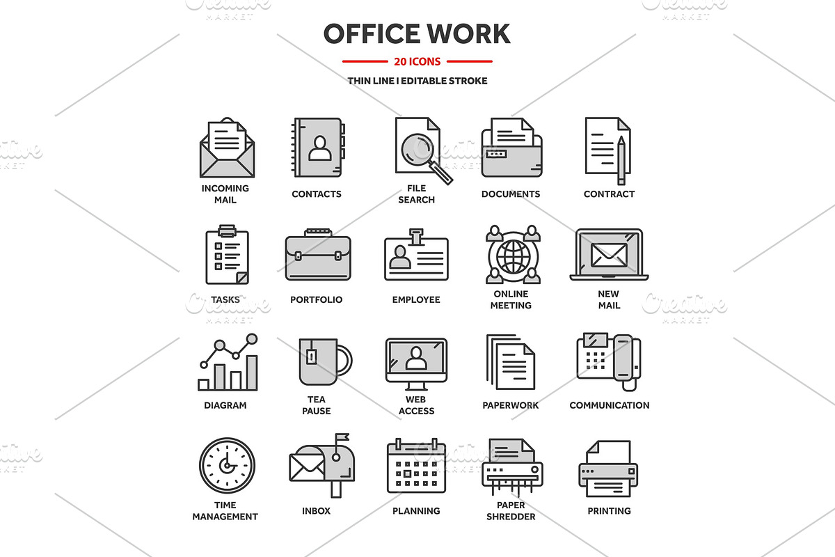 Business and office work. Documents in Illustrations - product preview 8