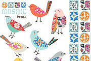Mosaic Birds EPS
