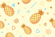 Three patterns with pineapples