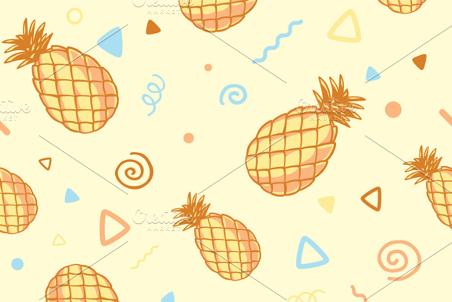 Three patterns with pineapples in Patterns - product preview 8