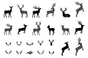 deer silhouettes on the white backgr