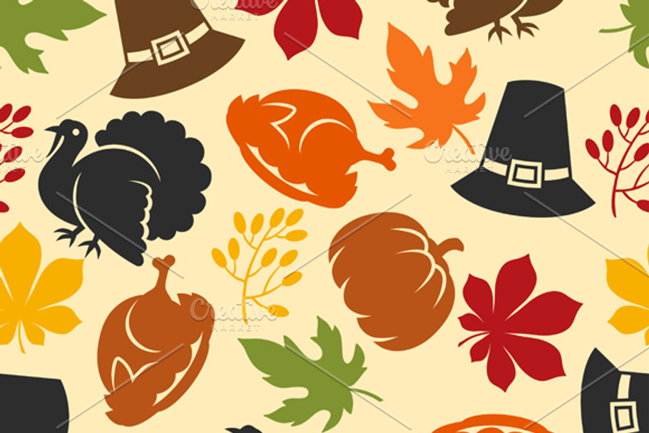 Thanksgiving pattern and backgrounds in Objects - product preview 8
