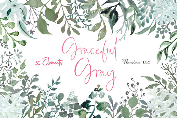 Greenery in Silver Sage and Gray in Illustrations - product preview 1