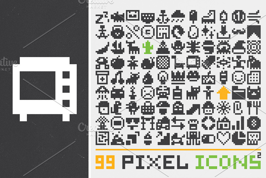 99 pixel art icons (set #2) in Icons - product preview 8