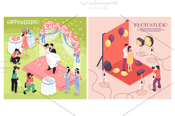 Photographer Isometric Set in Illustrations - product preview 2