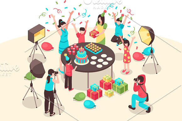 Photographer Isometric Set in Illustrations - product preview 3