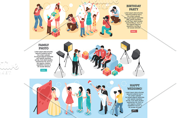 Photographer Isometric Set in Illustrations - product preview 4
