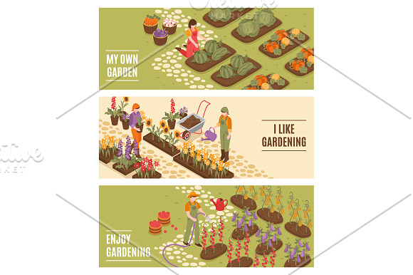 Gardening Isometric Set in Illustrations - product preview 3