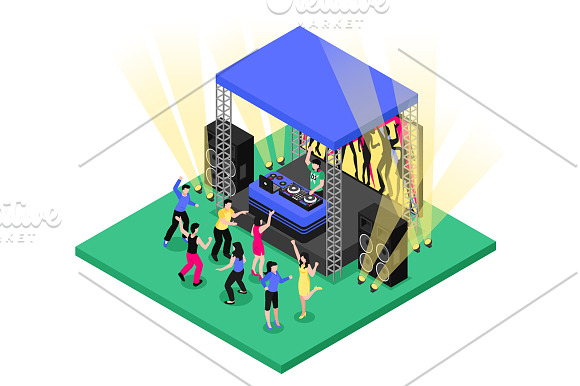 DJ Music Isometric Set in Illustrations - product preview 3