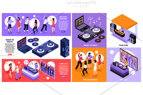 DJ Music Isometric Set in Illustrations - product preview 4