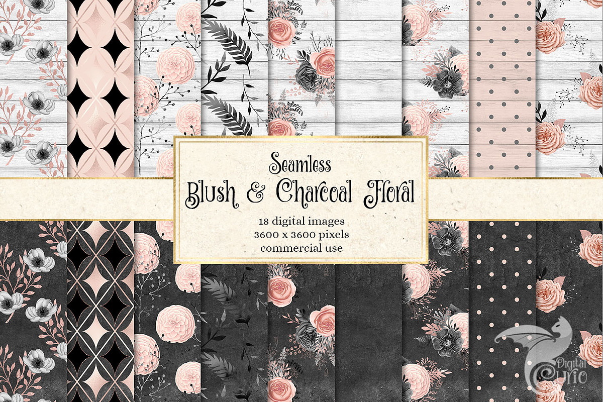 Blush & Charcoal Floral Patterns in Patterns - product preview 8