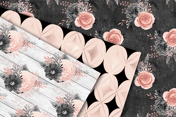 Blush & Charcoal Floral Patterns in Patterns - product preview 1