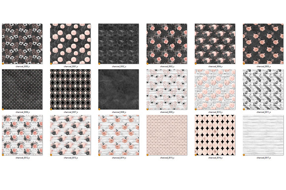 Blush & Charcoal Floral Patterns in Patterns - product preview 2