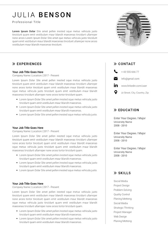 Resume Template | CV Template in Resume Templates - product preview 3