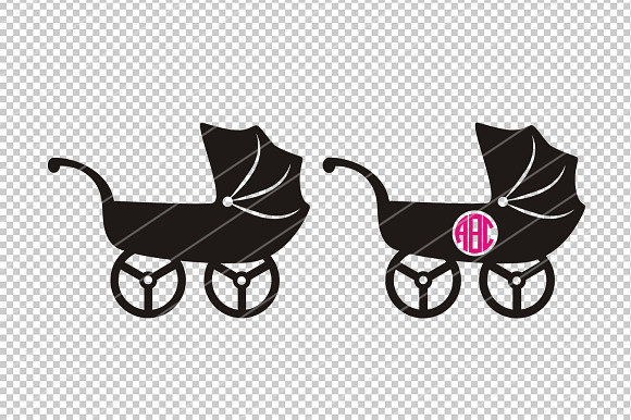 Baby shower SVG,Baby stroller svg in Patterns - product preview 1