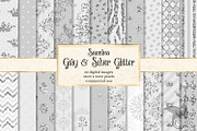 Gray and Silver Glitter Patterns