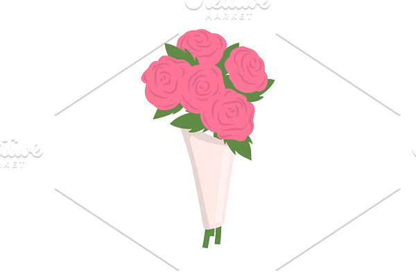 Pink Roses in Wrapping, Flowers