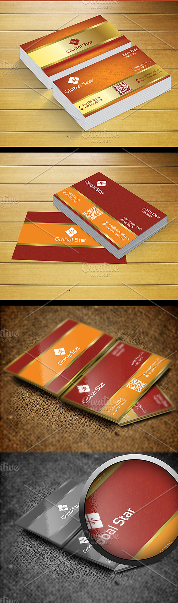 Golden Business Card in Business Card Templates - product preview 2