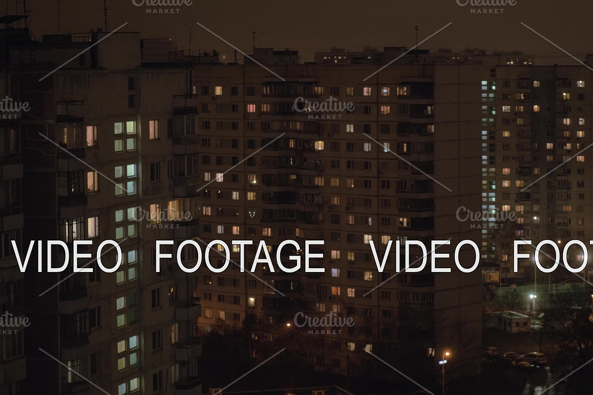 Highrise blocks of flats at night in Graphics - product preview 8