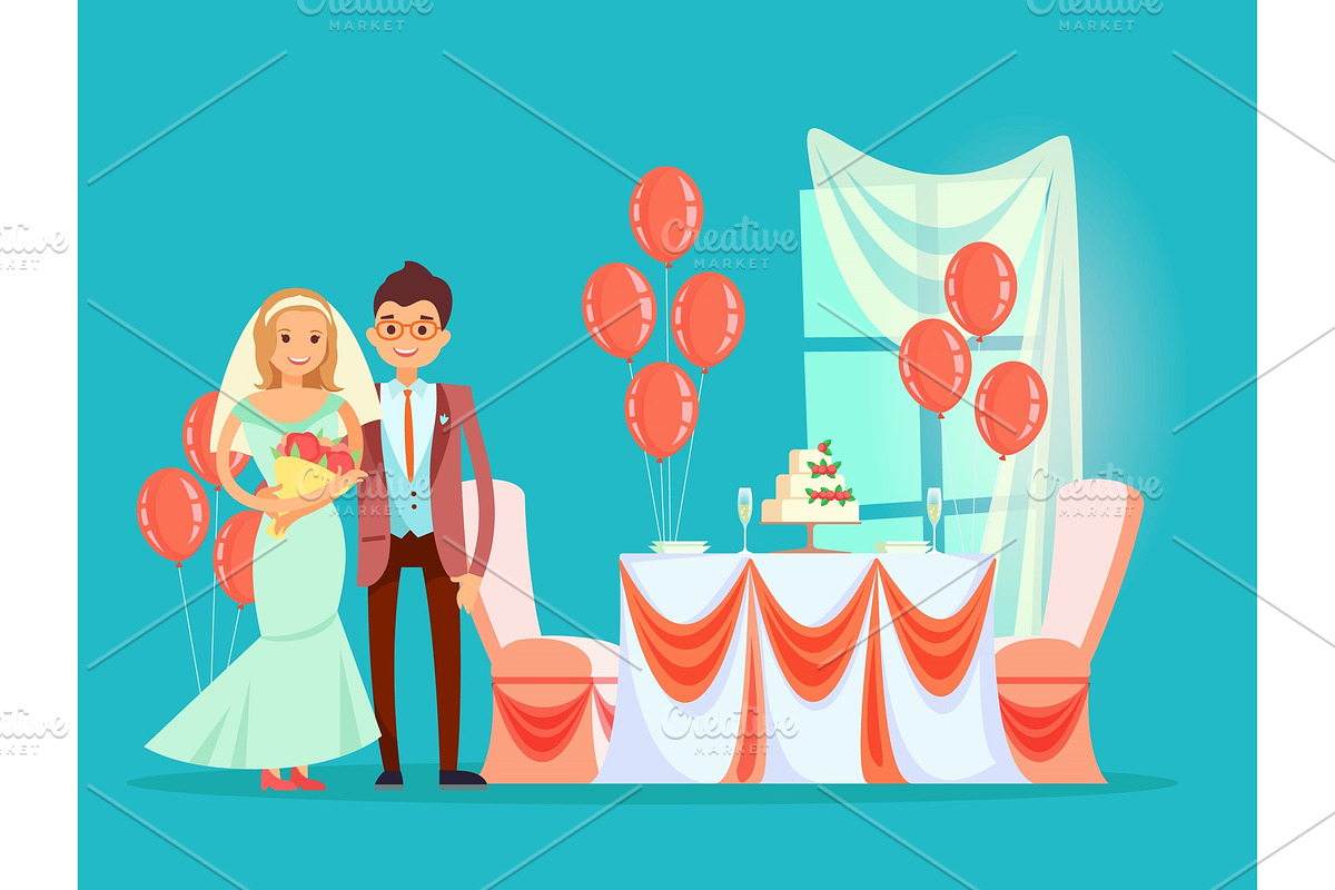 Wedding Reception, Marriage in Illustrations - product preview 8
