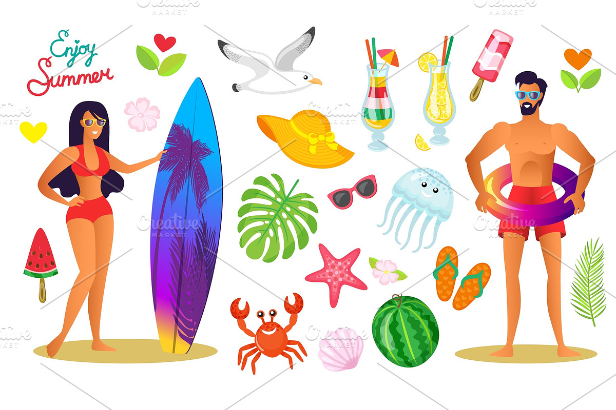 Summer Vacation of People, Elements in Illustrations - product preview 8