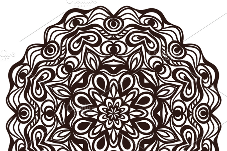 Hand drawn lace doily. in Patterns - product preview 8