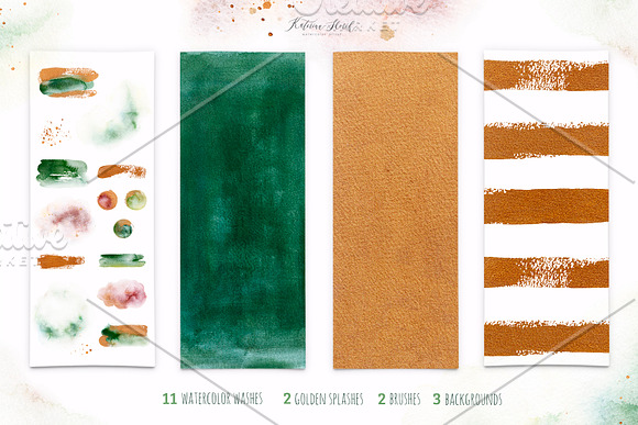 Pistachio Green.Watercolor set 110+ in Illustrations - product preview 6