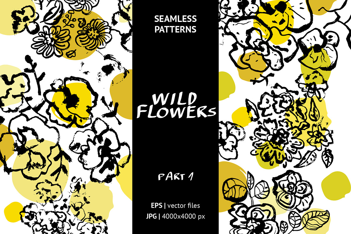Wild flowers. Seamless patterns. in Patterns - product preview 8